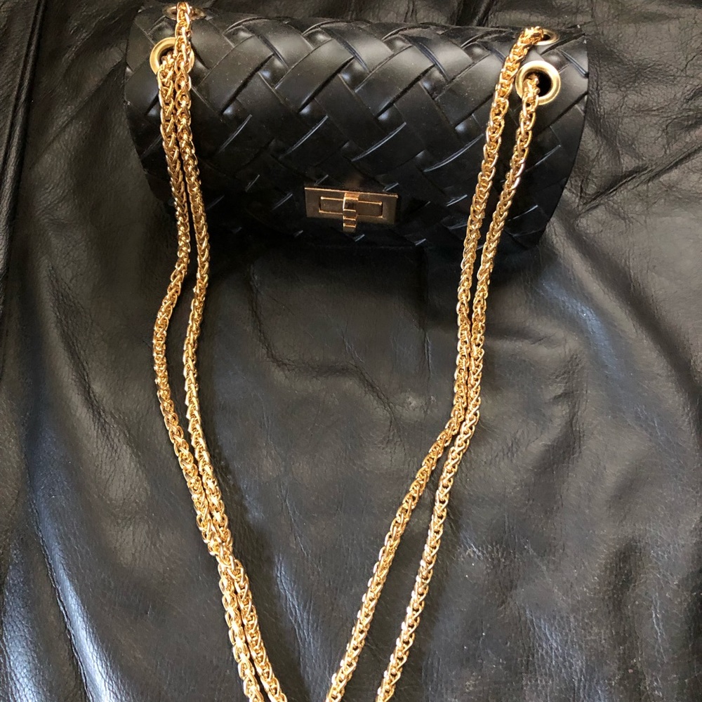 Emperia Black Silicon Jelly/Vegan Mini Bag Gold